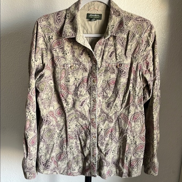 Eddie Bauer Tops - Eddie Bauer Beige Corduroy Shirt